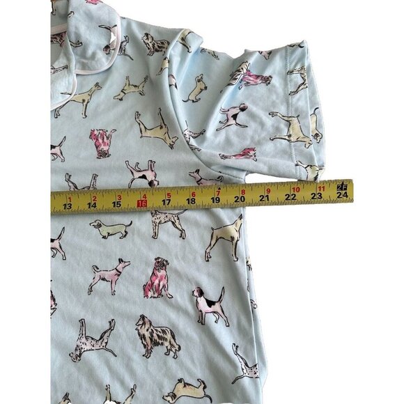 Beauty Sleep Social Dog Print Short Sleeve Notch Collar Pajama Shirt and Pajama - Picture 7 of 11